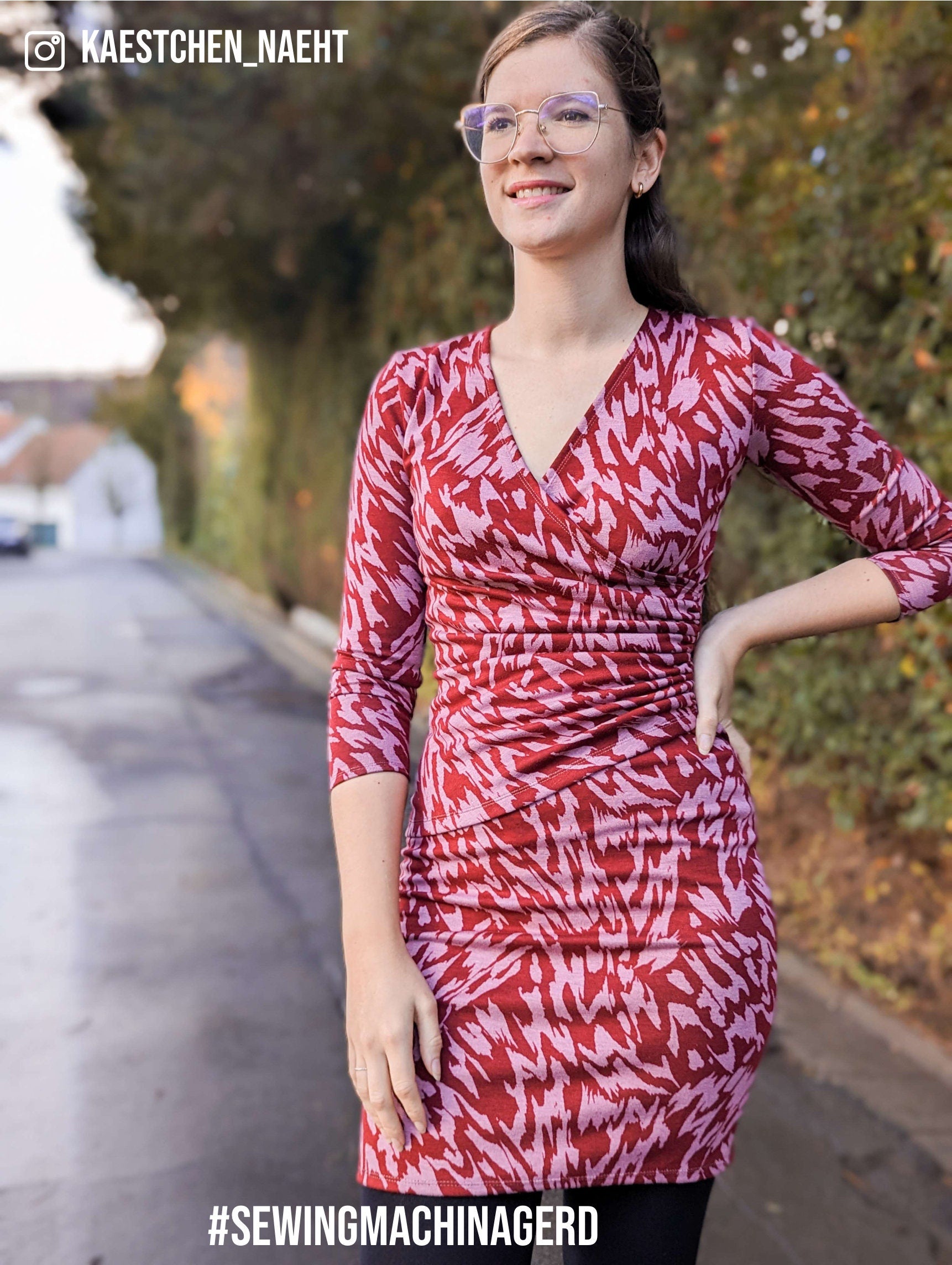 Sewingmachina Gerd Wickelkleid Schnittmuster PDF Jersey