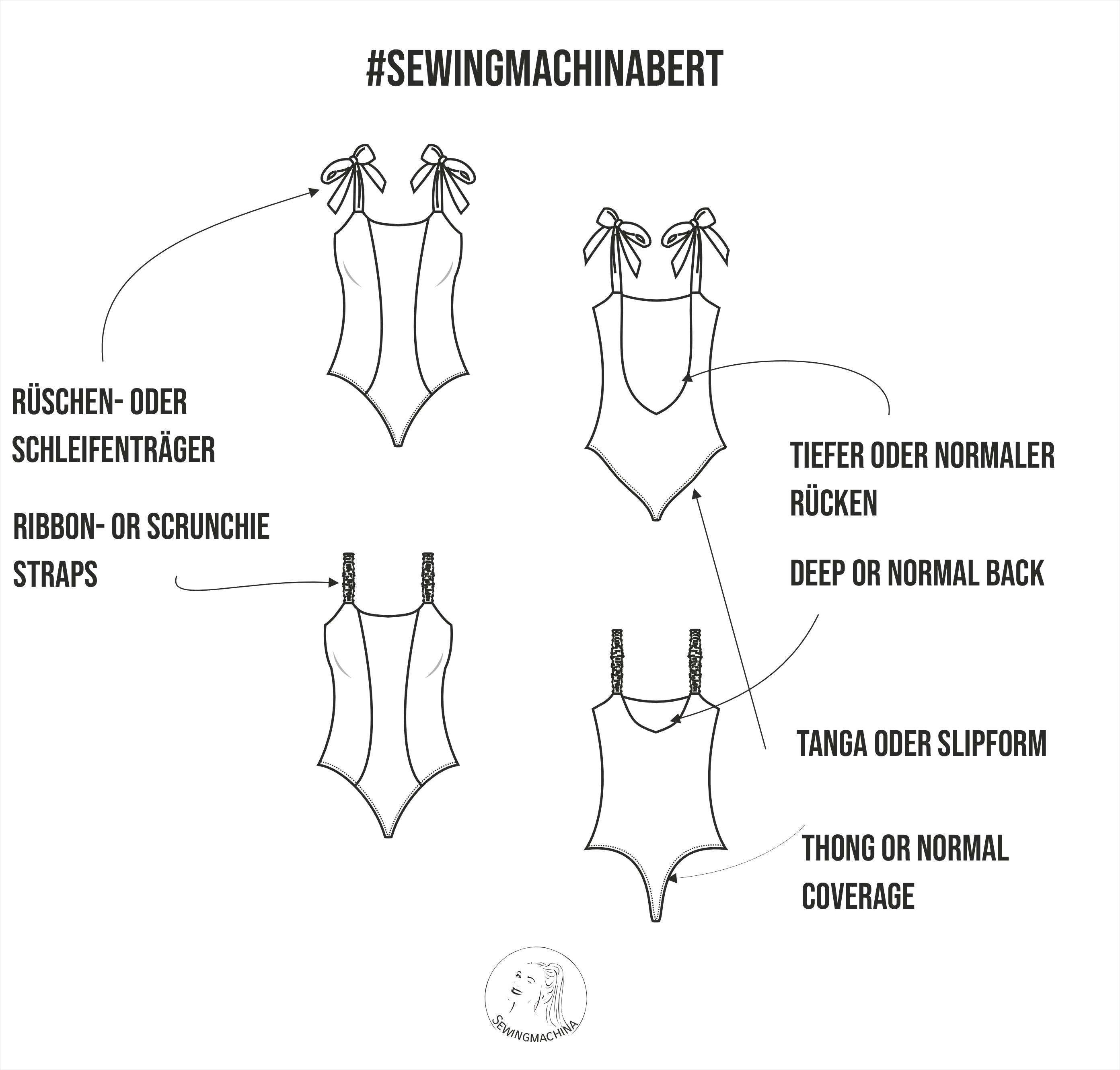 Sewingmachina Bert Body Schnittmuster Schleifenträger tiefer Rücken