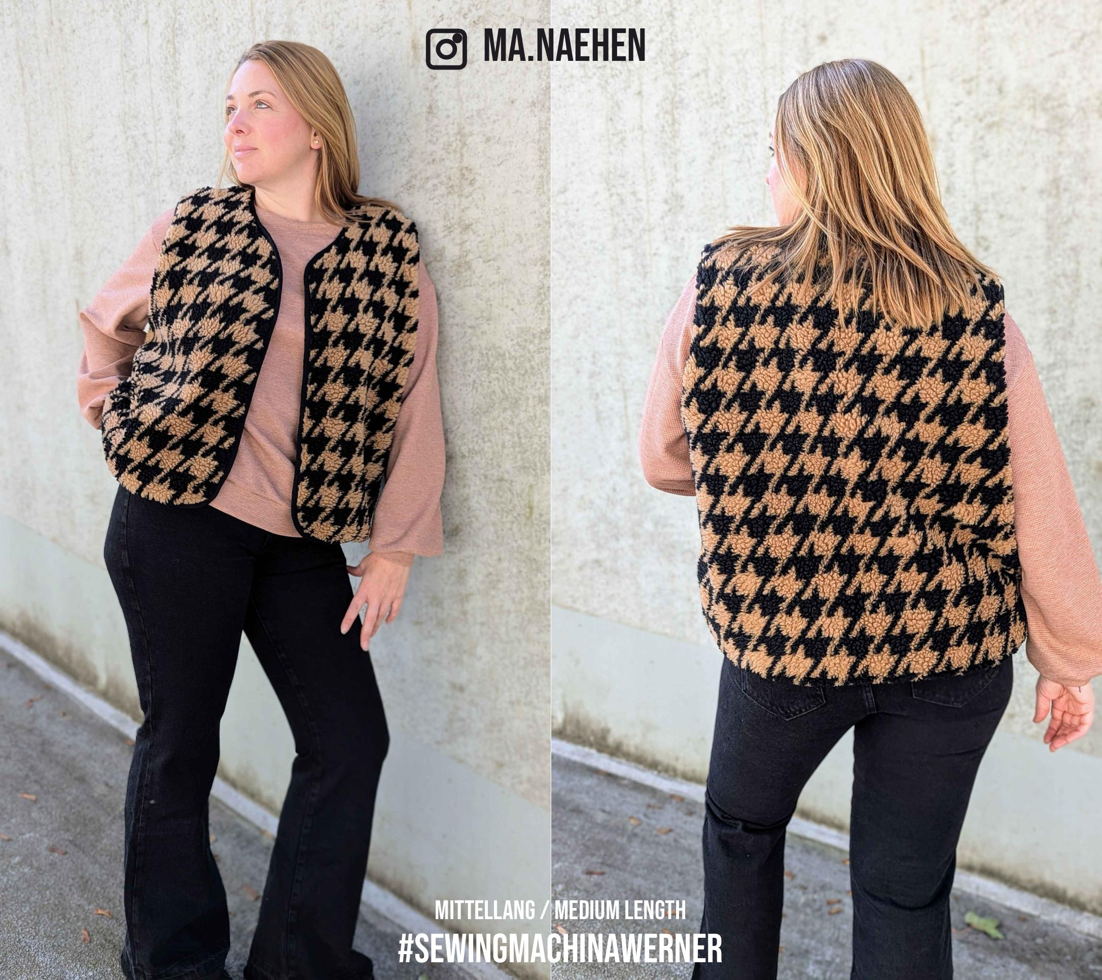 Sewingmachina Werner Oversize Weste Schnittmuster PDF gefüttert